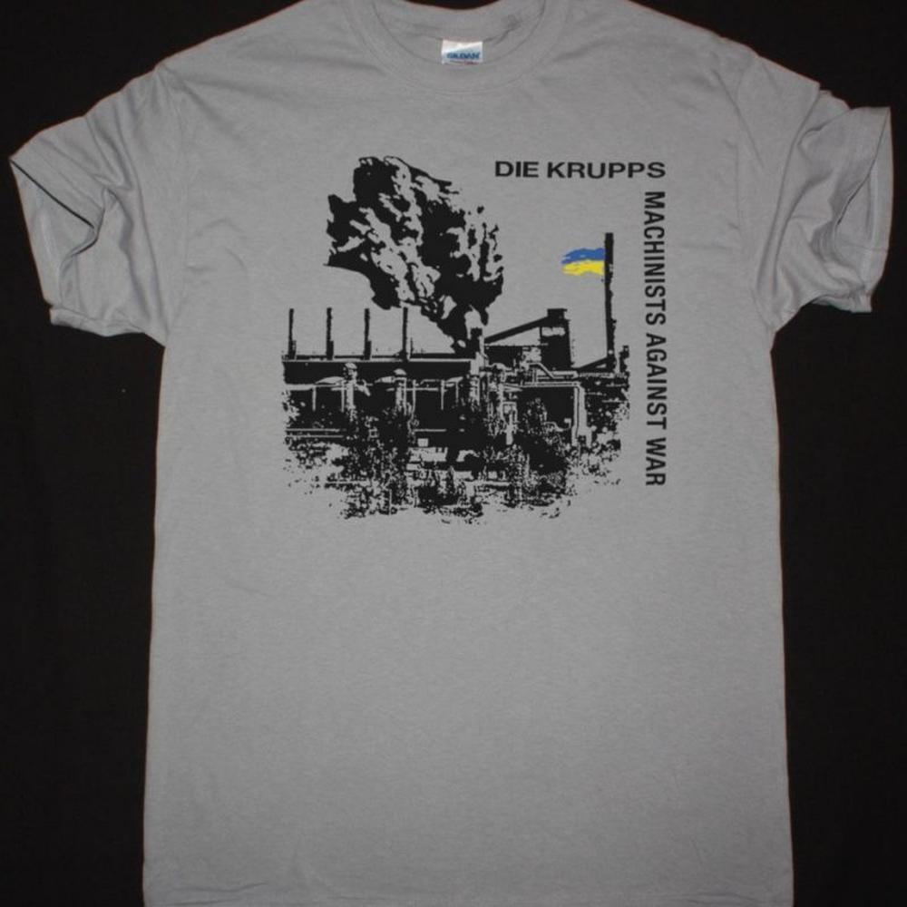 Die Krupps Machinists Against War New Light Grey T-Shirt